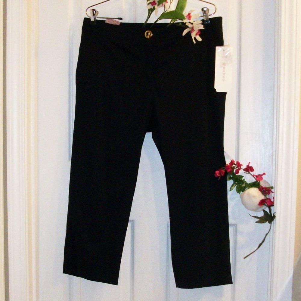 ERIN LONDON 12P Navy Blue Cropped Pants NWT